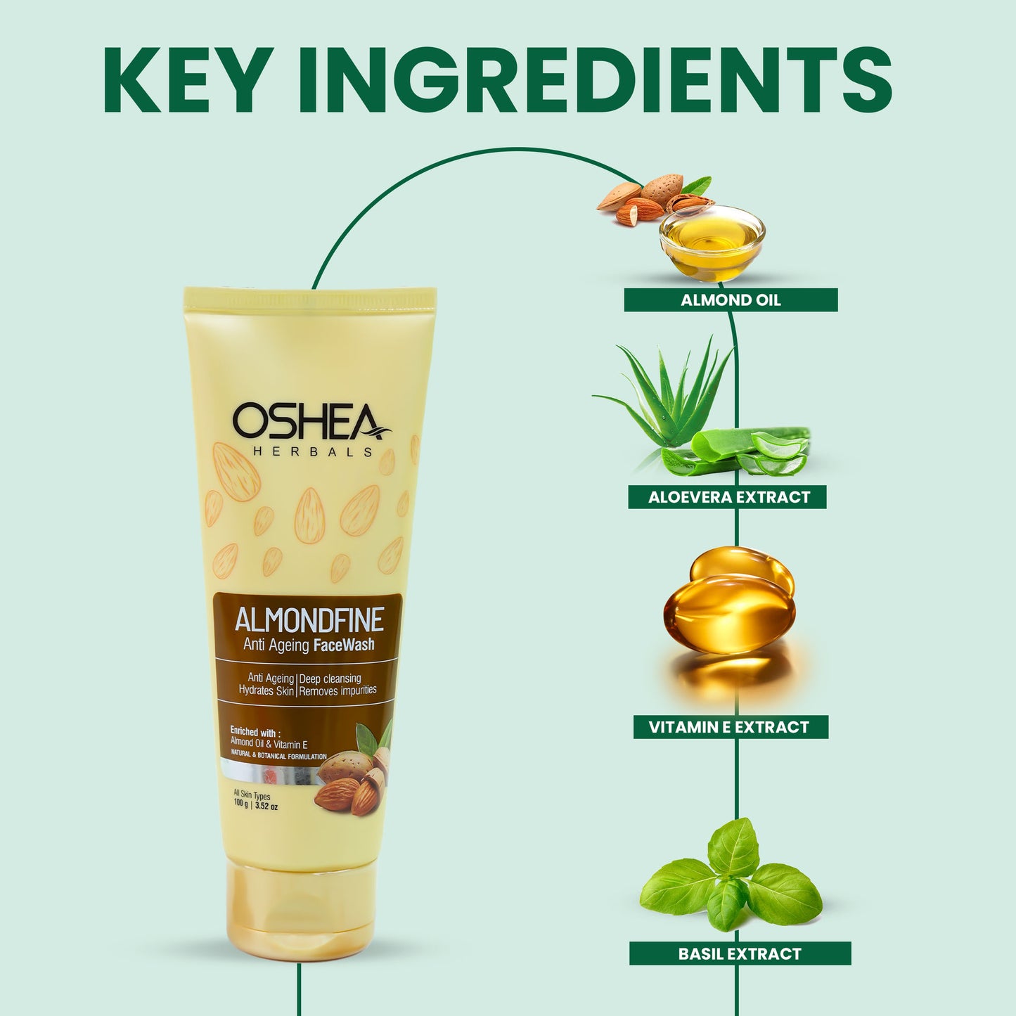 Oshea Herbals Almondfine Anti Agening Face Wash