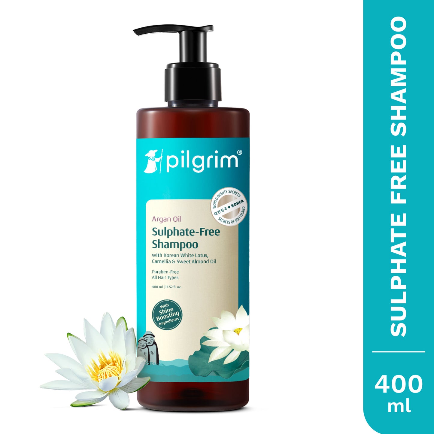 Pilgrim Argan Oil Sulphate Free Shampoo With Korean White Lotus For Shiny & Nourished Hair