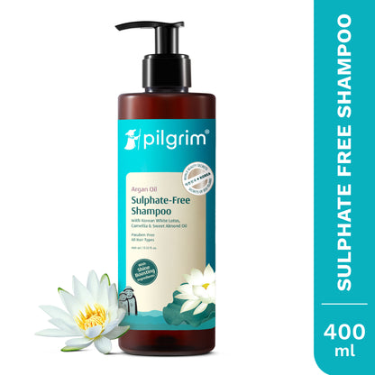 Pilgrim Argan Oil Sulphate Free Shampoo With Korean White Lotus For Shiny & Nourished Hair