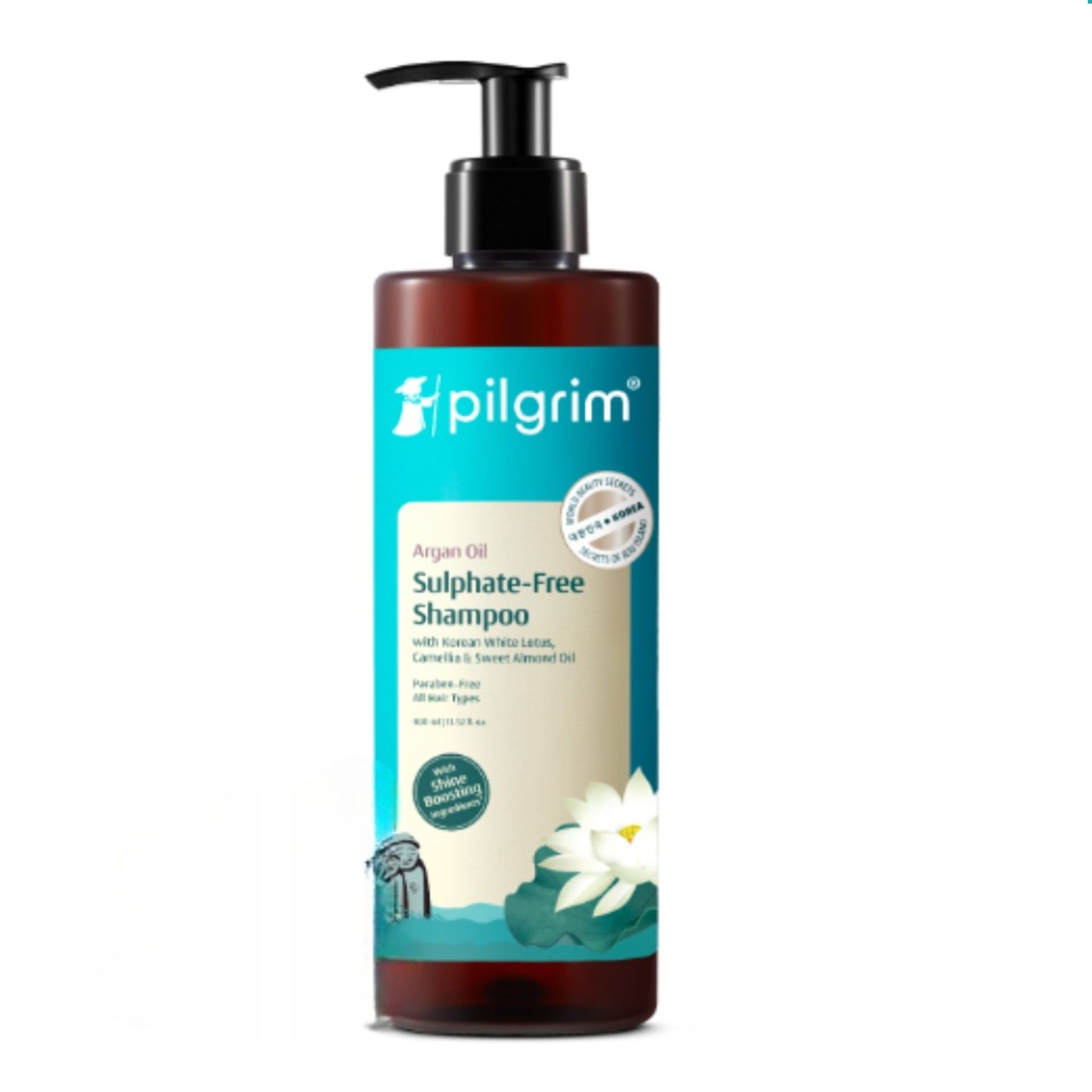 Pilgrim Argan Oil Sulphate Free Shampoo With Korean White Lotus For Shiny & Nourished Hair