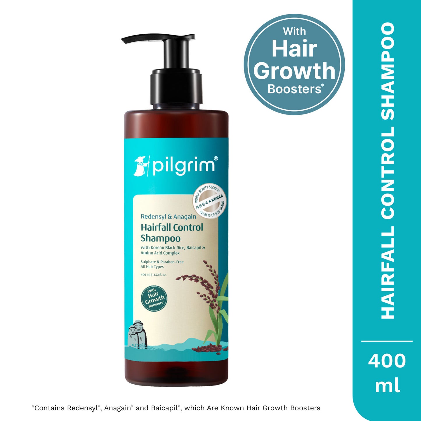 Pilgrim Redensyl & Anagain Hairfall Control Shampoo With Growth Boosters For Thick & Dense Hair