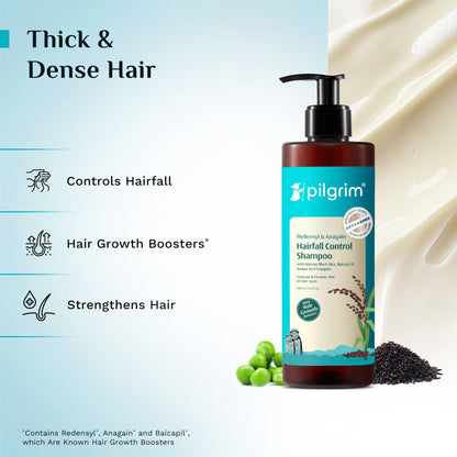 Pilgrim Redensyl & Anagain Hairfall Control Shampoo With Growth Boosters For Thick & Dense Hair