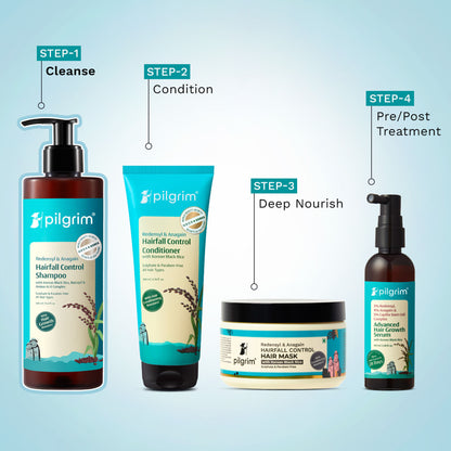 Pilgrim Redensyl & Anagain Hairfall Control Shampoo With Growth Boosters For Thick & Dense Hair