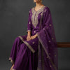 Indyancart VA Women Ethnic Motifs Embroidered Regular Thread Work Kurta with Sharara & With Dupatta