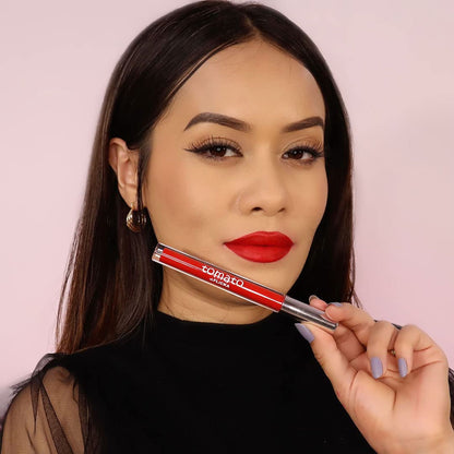 FLiCKA Flicka Tomato Liquid Lipstick in shade 09, rich matte finish with intense pigment and long-lasting, smudge-proof formula.