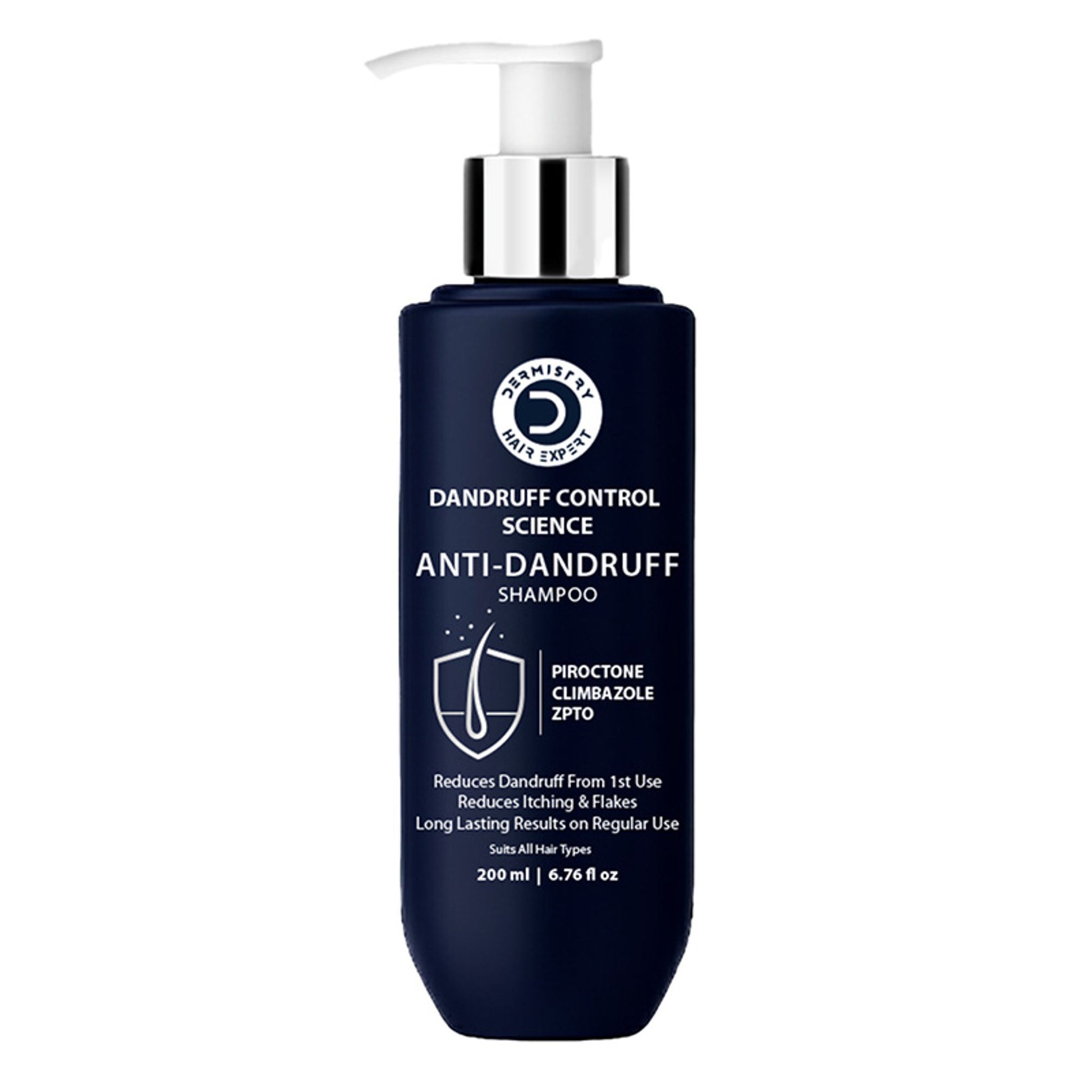 Dermistry Anti Dandruff Shampoo Piroctone Climbazole ZPTO for Oily Itchy Flaky Scalp Dry Frizzy Hair