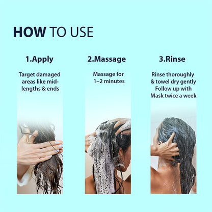 Dermistry Damage Repair Shampoo Sulphate Free Keratin Protein for Breakage Control Dry Damaged Hair
