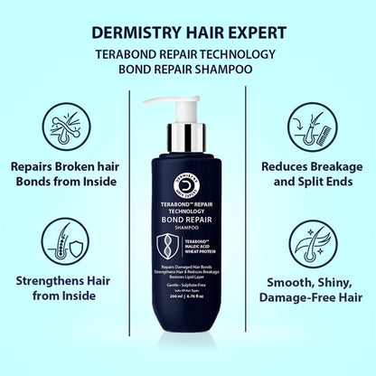 Dermistry Sulphate Free Bond Repair Shampoo TeraBond Maleic Acid Protein for Dry Dull Damaged Hair