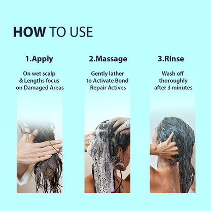 Dermistry Sulphate Free Bond Repair Shampoo TeraBond Maleic Acid Protein for Dry Dull Damaged Hair