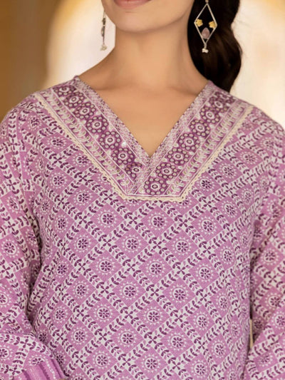 Indyancart VA Women'sEthnic Motifs Printed Regular Straight Kurta with Trousers & Dupatta