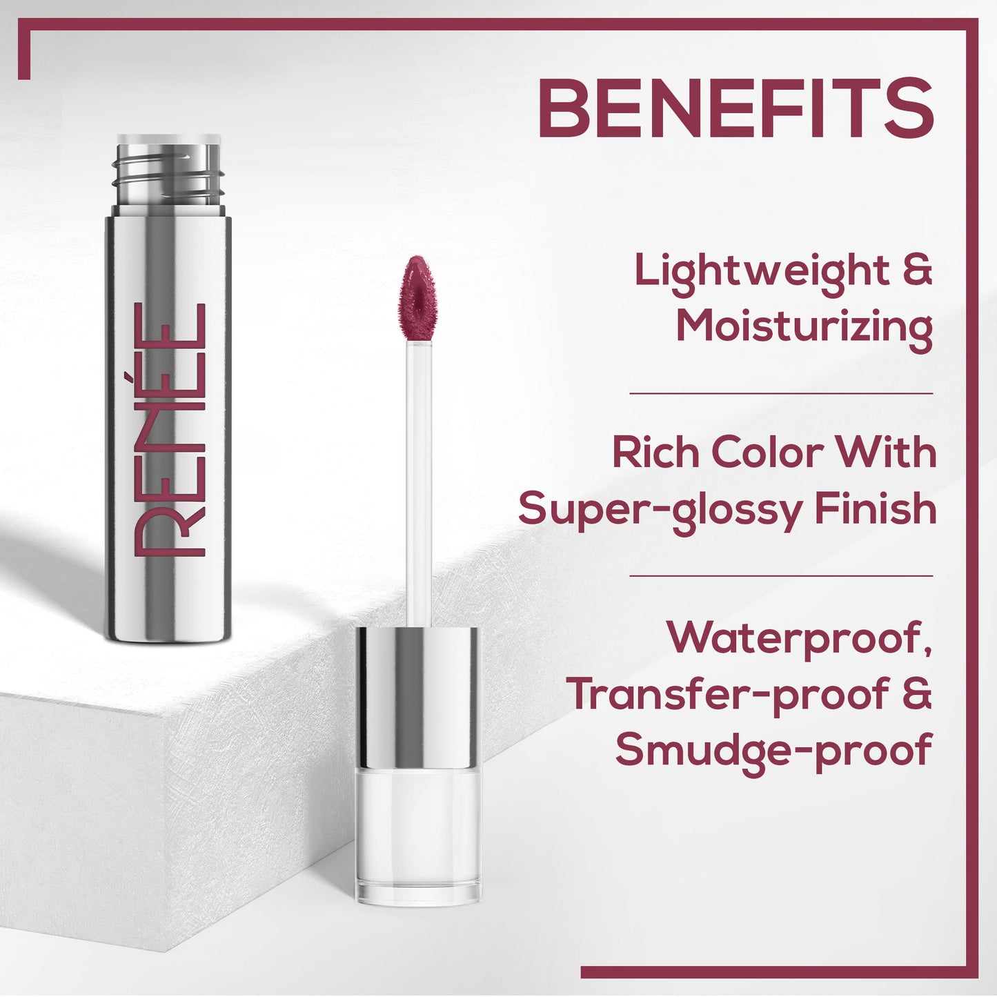 Renee Cosmetics Gloss Stay Transfer Proof Glossy Liquid Lip Color - Francesca