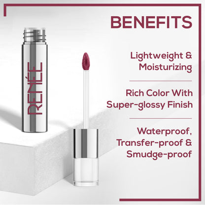 Renee Cosmetics Gloss Stay Transfer Proof Glossy Liquid Lip Color - Francesca
