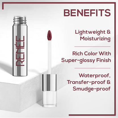 Renee Cosmetics Gloss Stay Transfer Proof Glossy Liquid Lip Color - Ruth