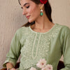 Dhiyona IE Women Floral Embroidered Thread Work Kurta