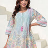 Dhiyona IE Floral Printed Notch Neck A Line Pure Cotton Kurta With Trousers