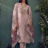 Dhiyona IE Floral Embroidered Thread Work Kurta With Trousers & Dupatta