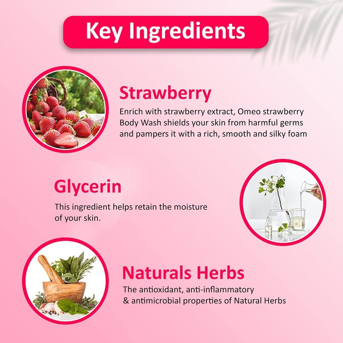 Omeo Berry Blossom Body Wash & Shower Gel With Strawberry, Gentle Cleaner For Revitalized Skin