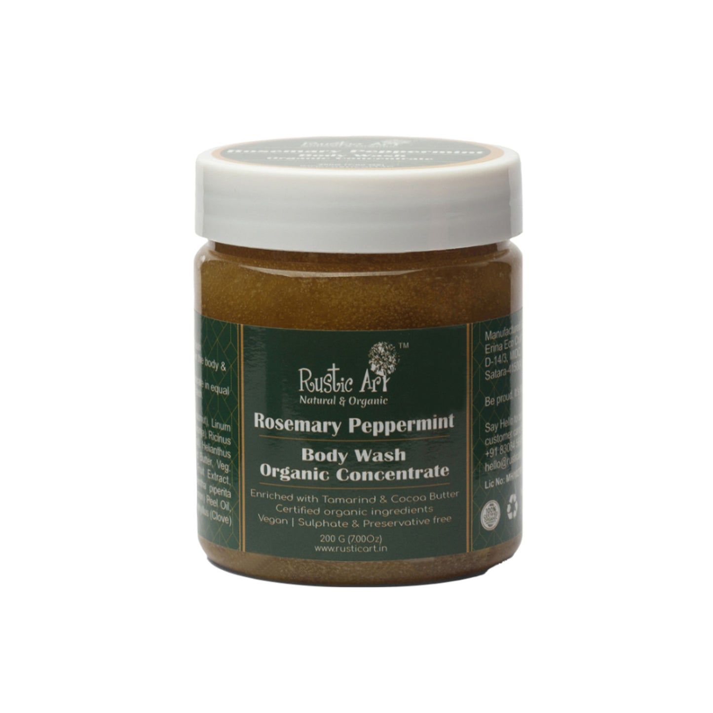Rustic Art Organic Rosemary Peppermint Body Wash Concentrate