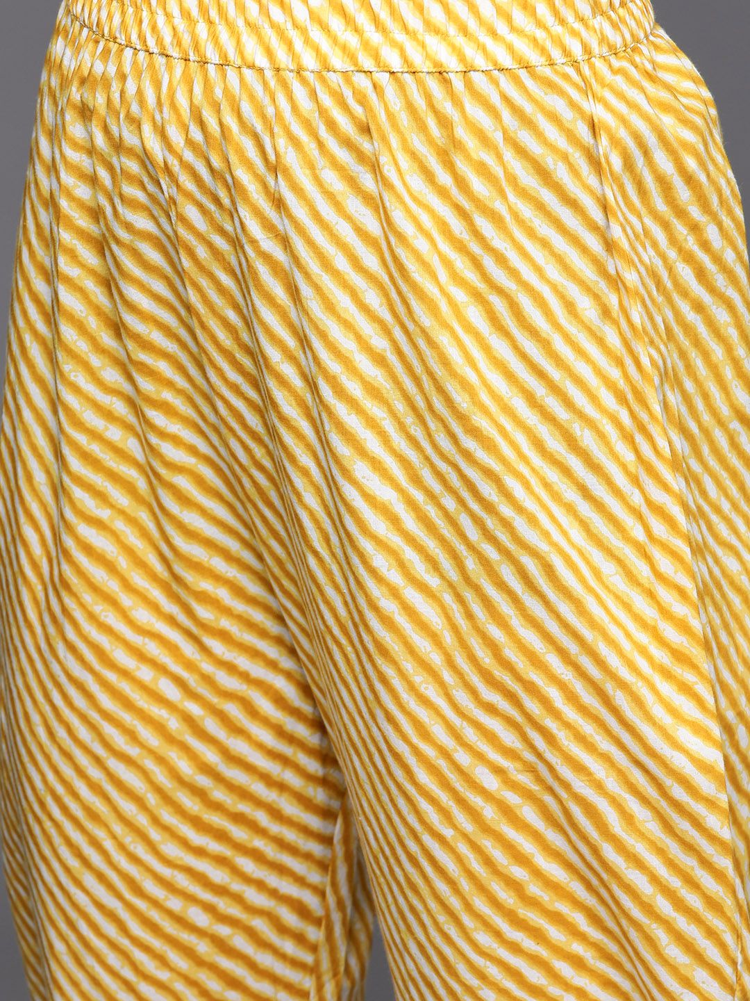 Indyancart VA Women's Mustard Yellow Ethnic Motifs Printed Sequinned Pure Cotton Kurta with Trousers & With Dupatta