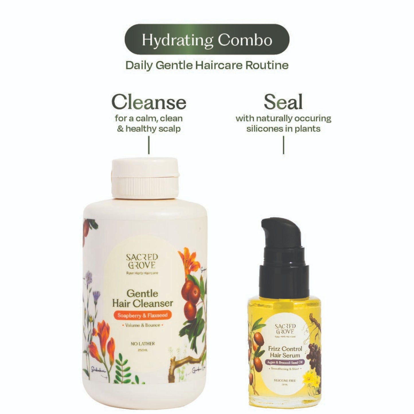 Sacred Grove Hair Cleanser with Reetha Argan Herbal Shampoo 100% Raw Herb No Chemicals (No Lather)