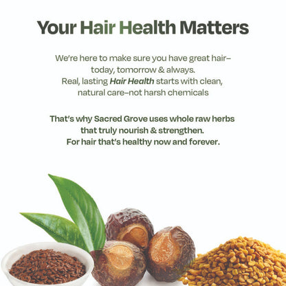 Sacred Grove Hair Cleanser with Reetha Argan Herbal Shampoo 100% Raw Herb No Chemicals (No Lather)