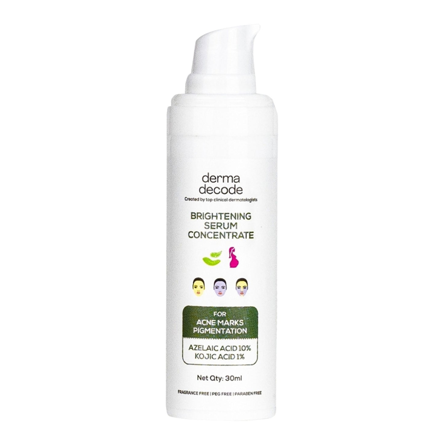 Derma Decode 1% Kojic Acid 10% Azelaic Acid Brightening Face Serum For Dark Spots And Pigmentation