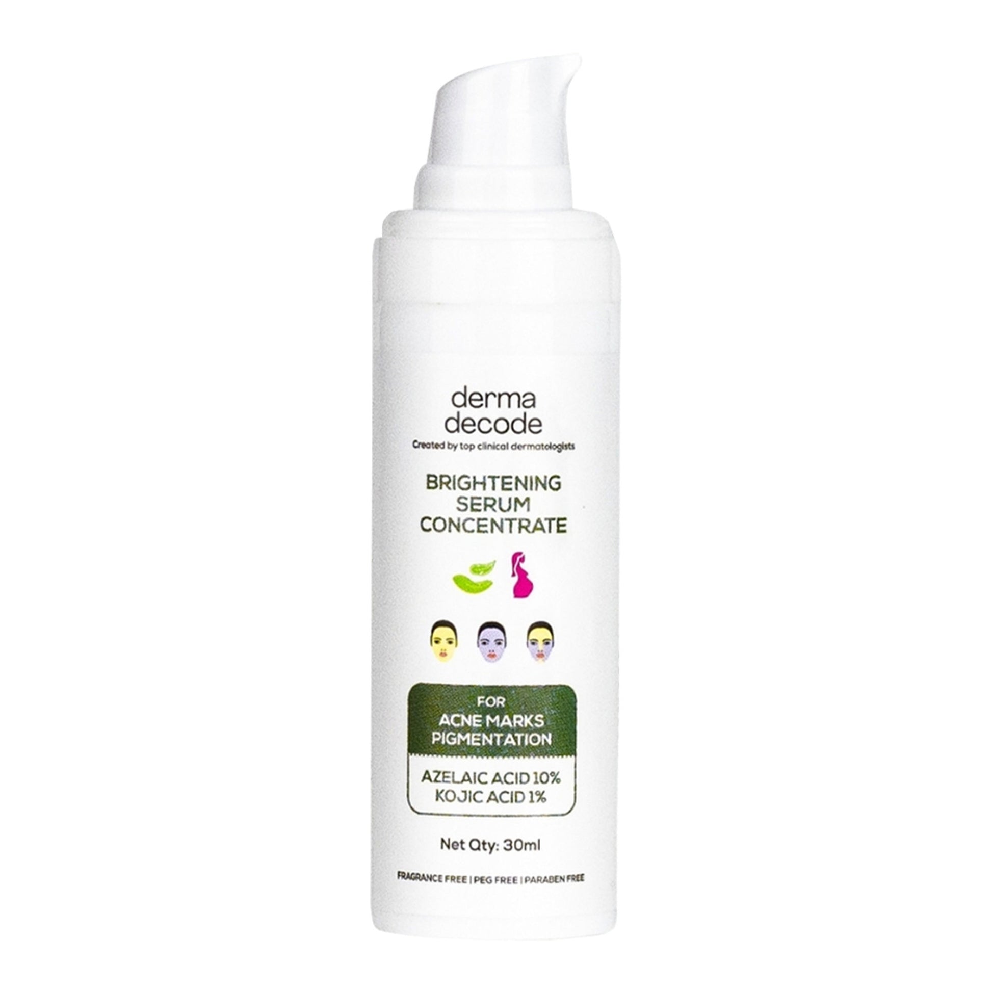 Derma Decode 1% Kojic Acid 10% Azelaic Acid Brightening Face Serum For Dark Spots And Pigmentation