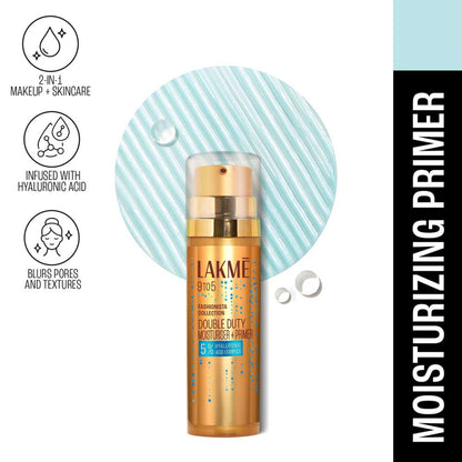 Lakme 9to5 Double Duty 2-in-1 Moisturiser + Primer With Hyaluronic Acid