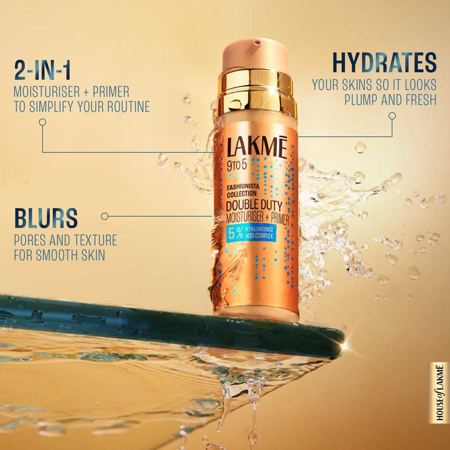 Lakme 9to5 Double Duty 2-in-1 Moisturiser + Primer With Hyaluronic Acid