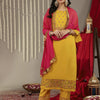 Dhiyona VA Women's Floral Yoke Design Kurta with Trousers & Dupatta