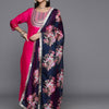 Dhiyona VA Women'sPink Ethnic Yoke Design Regular Thread Work Kurta & Trousers With Dupatta
