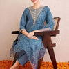 Dhiyona IE Women Bandhani Embroidered Regular Gotta Patti Kurta with Trousers & With Dupatta