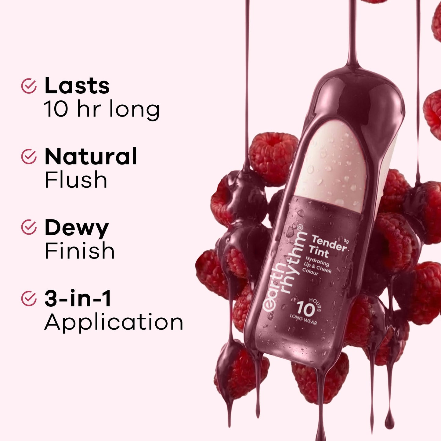 Earth Rhythm Tender Tint For Lip & Cheek With Pure Plant Pigments 10 H Stay - Brandy Bold