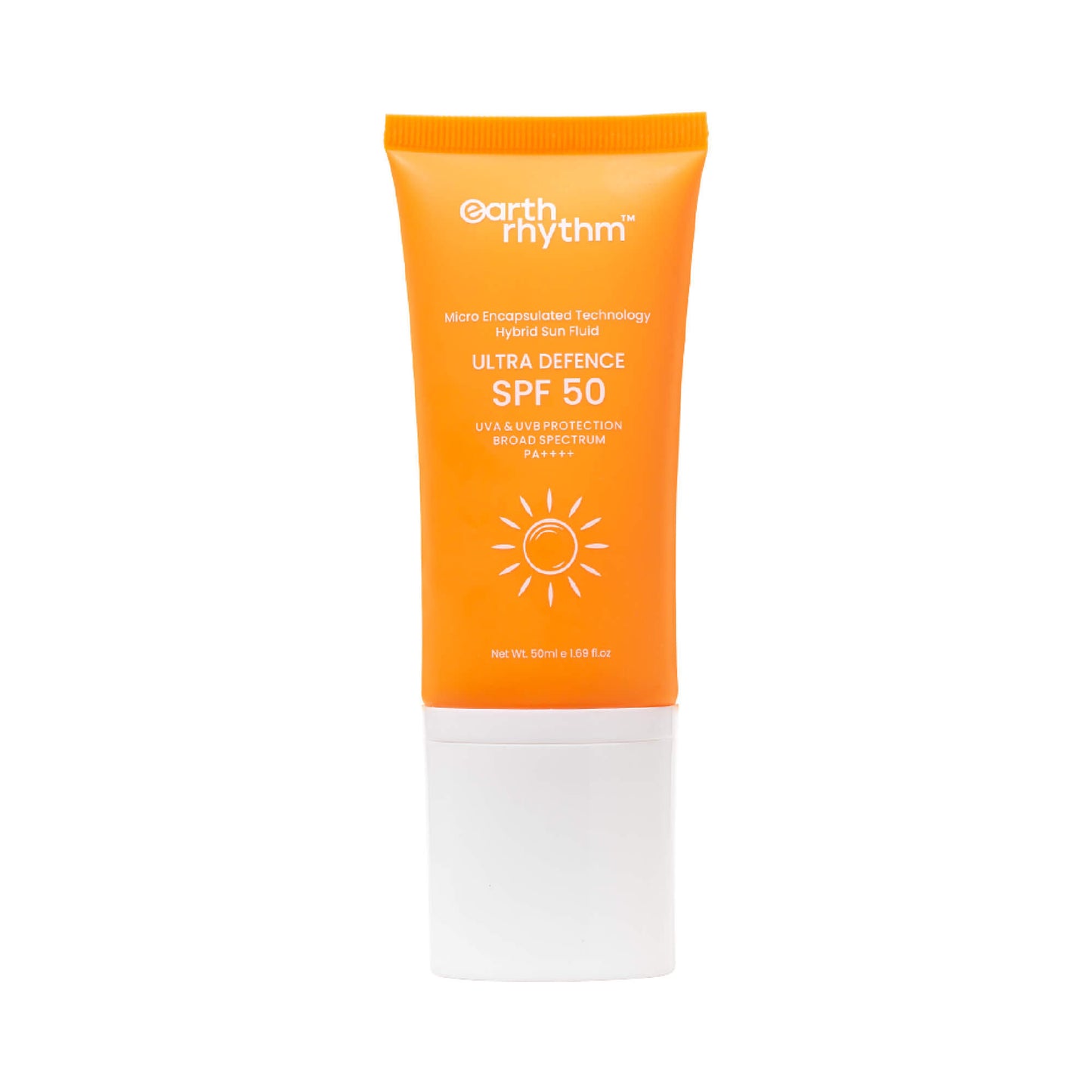 Earth Rhythm Ultra Defence Hybrid Sun Fluid SPF 50, Broad Spectrum, UVA UVB Protection, PA++++