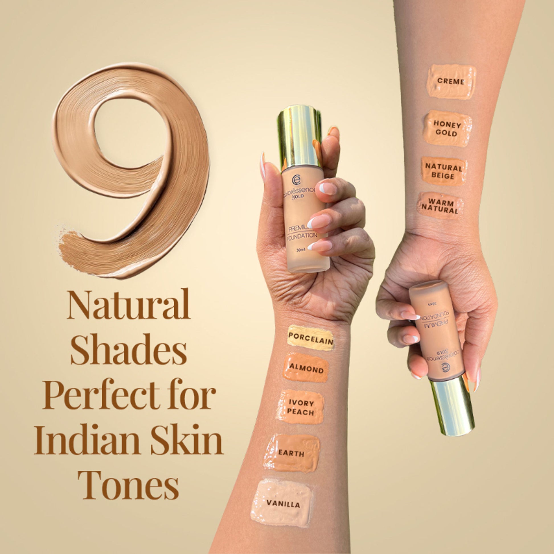 Coloressence True Tone Premium Liquid Silicone Foundation Full Coverage Matte Finish - Creme