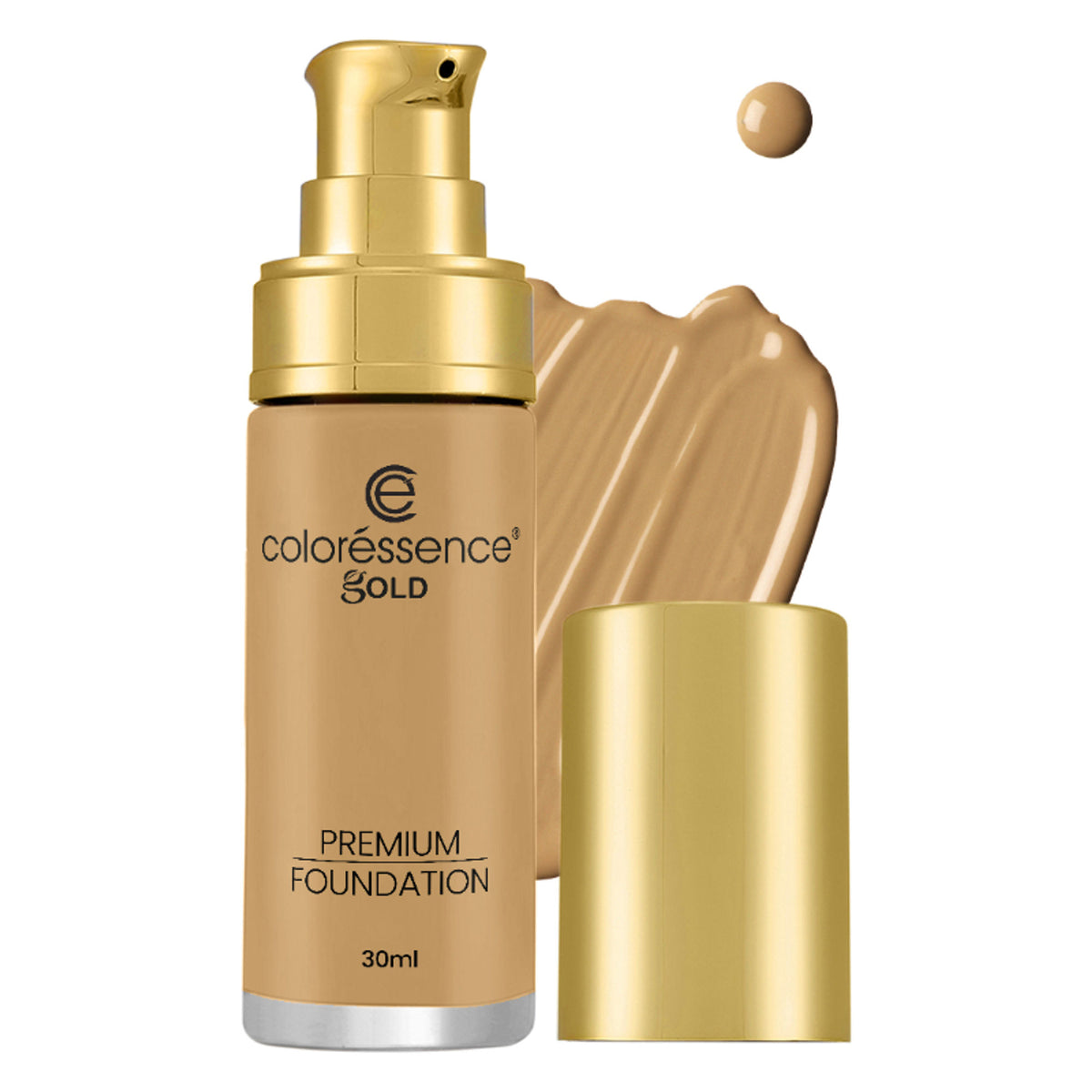 Coloressence True Tone Premium Liquid Silicone Foundation Full Coverage Matte Finish - Honey Gold