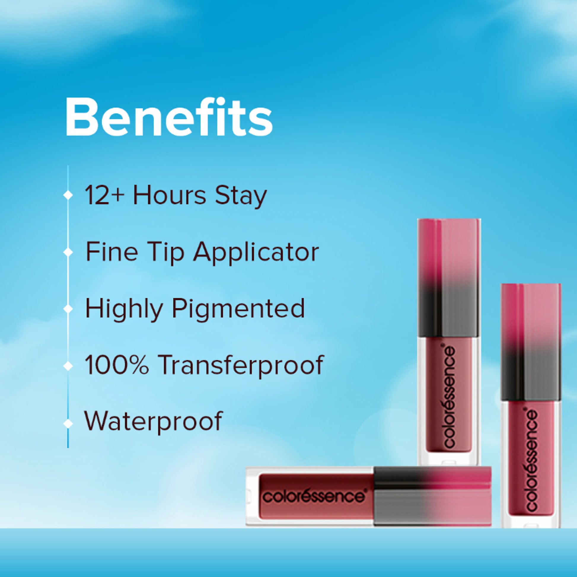 Coloressence Dawn to Dusk Liquid Lipstick Kit, Pack of 4 Shades, Free Lip Plumping Gloss