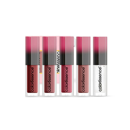 Coloressence Dawn to Dusk Liquid Lipstick Kit, Pack of 4 Shades, Free Lip Plumping Gloss