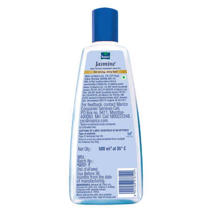 Parachute Advansed Jasmine Coconut Hair Oil, Vitamin E for Healthy Shiny Hair, Non-sticky