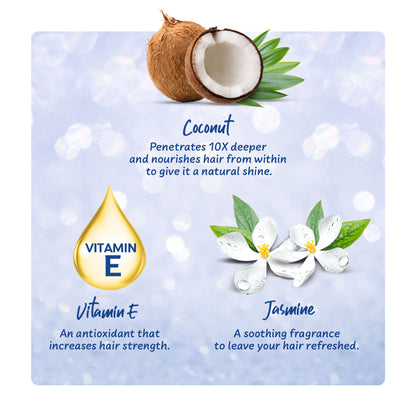 Parachute Advansed Jasmine Coconut Hair Oil, Vitamin E for Healthy Shiny Hair, Non-sticky