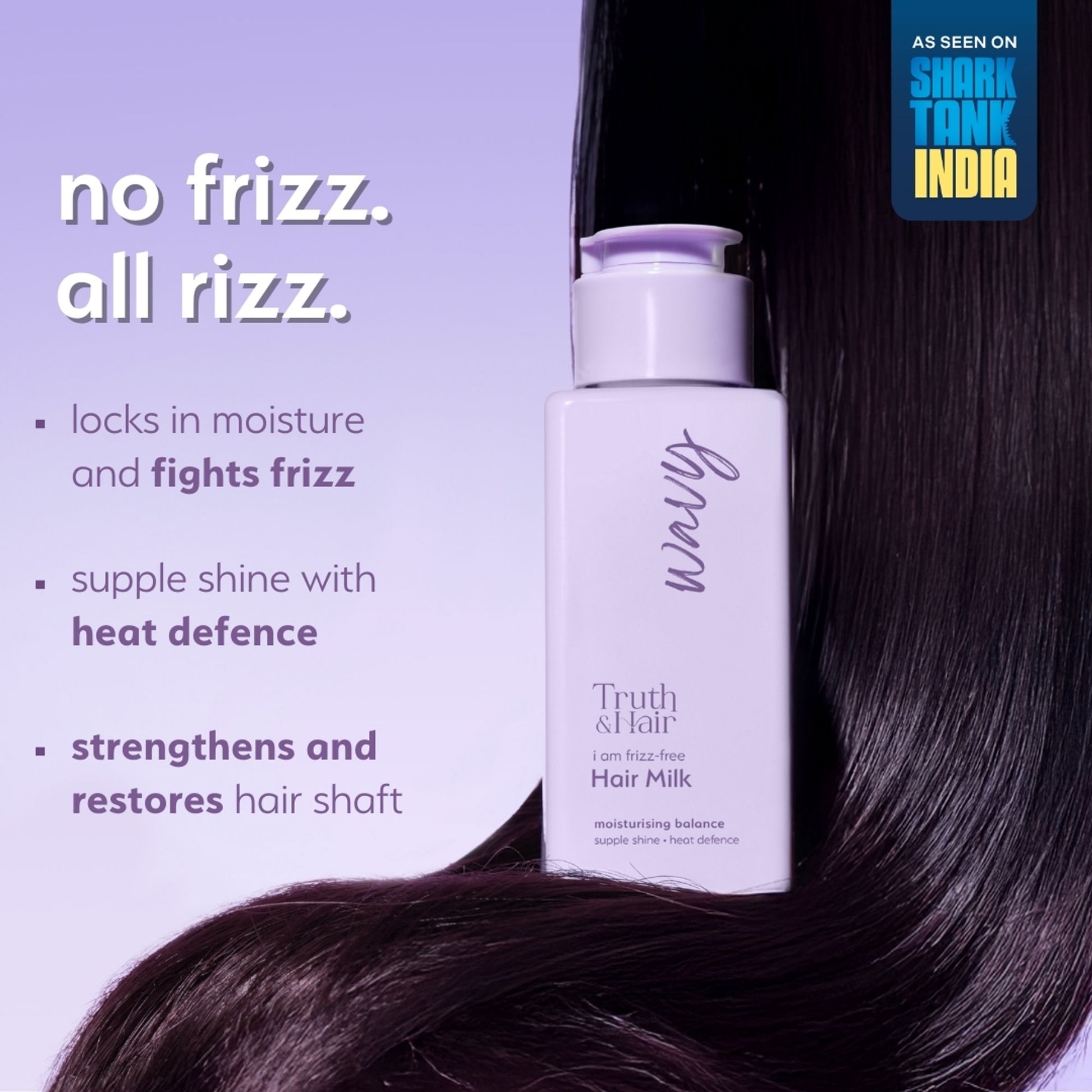 Truth & Hair Wavy Hair Milk with Heat Defence for Frizz-Free Milk Bath