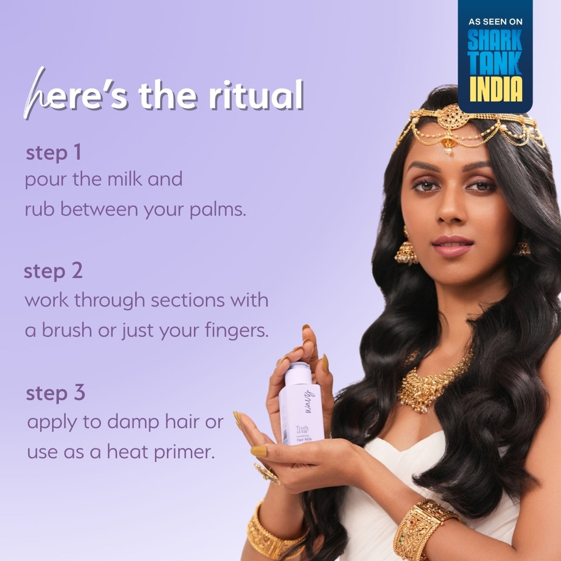 Truth & Hair Wavy Hair Milk with Heat Defence for Frizz-Free Milk Bath