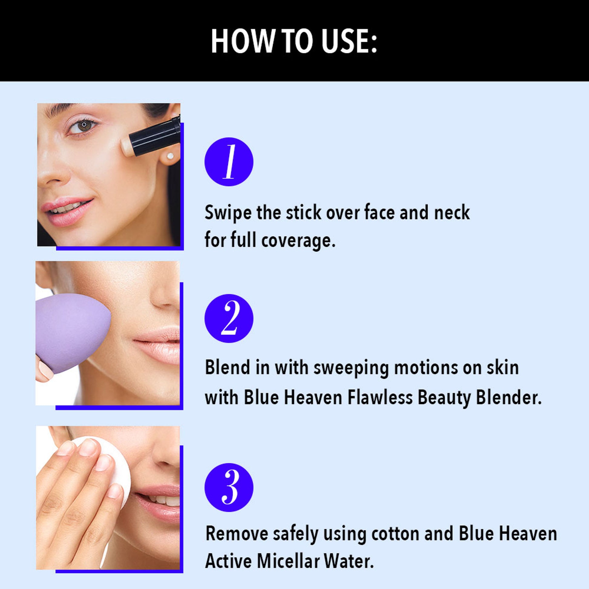Blue Heaven HD All In One Make Up Stick - Toffee Tan