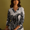 Dhiyona IE Floral Printed V-Neck Straight Kurta With Trousers