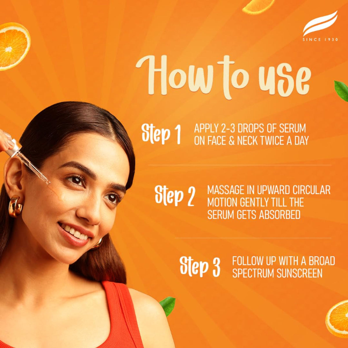 Himalaya brightening vitamin C orange face serum with hyaluronic acid, featuring 5 times vitamin C for radiant skin.