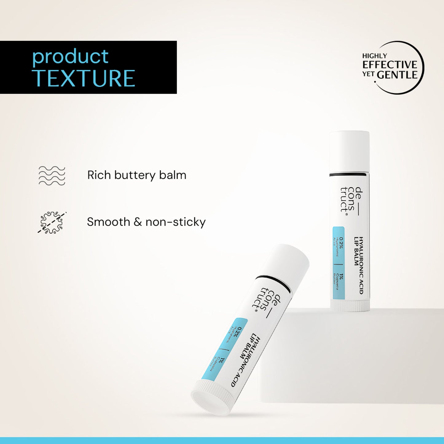 Deconstruct Hyaluronic Acid Lip Balm, Hydrates, Softens & Nourishes Dry Lips