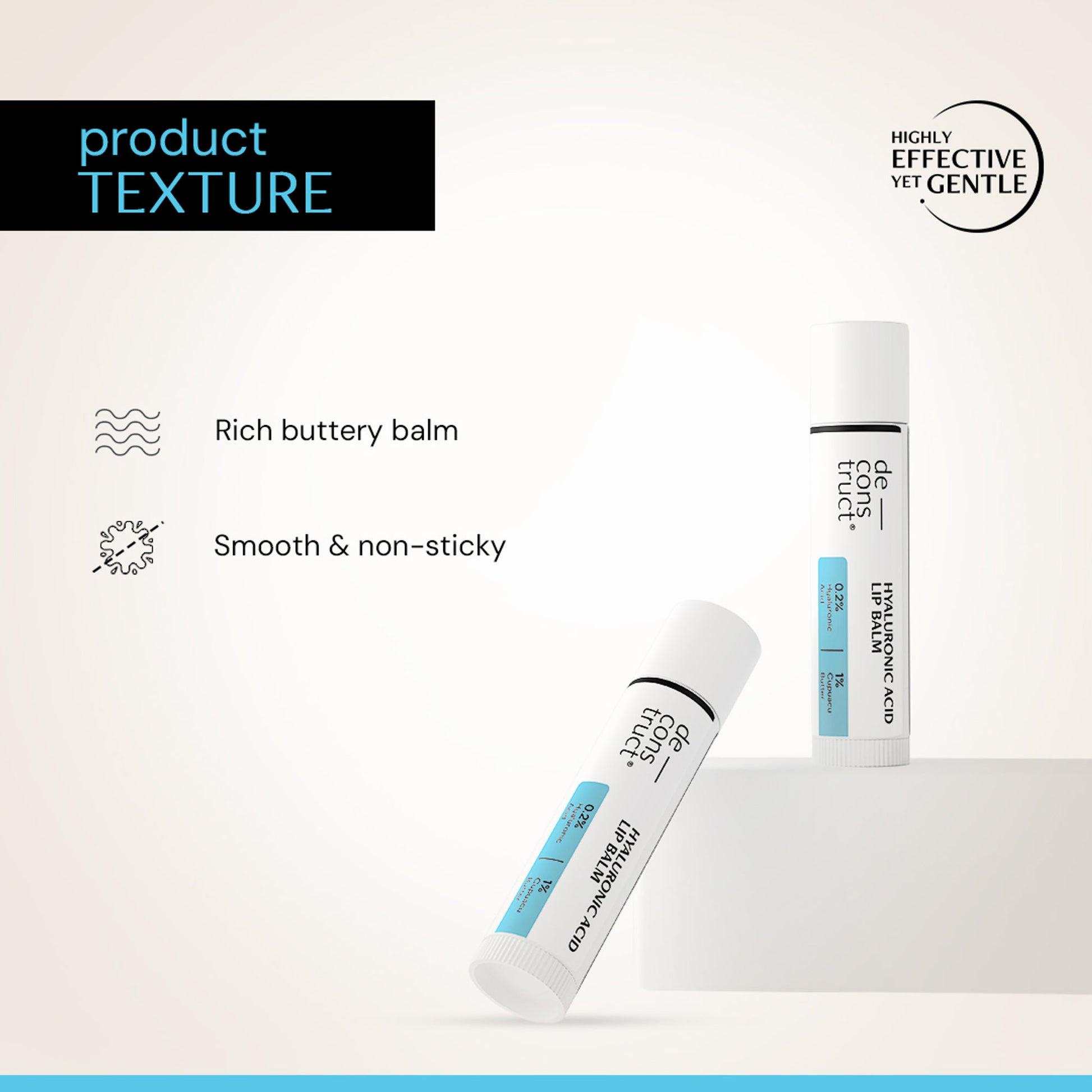 Deconstruct Hyaluronic Acid Lip Balm, Hydrates, Softens & Nourishes Dry Lips
