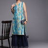 Dhiyona IE Women Blue Dyed Kurta with Sharara