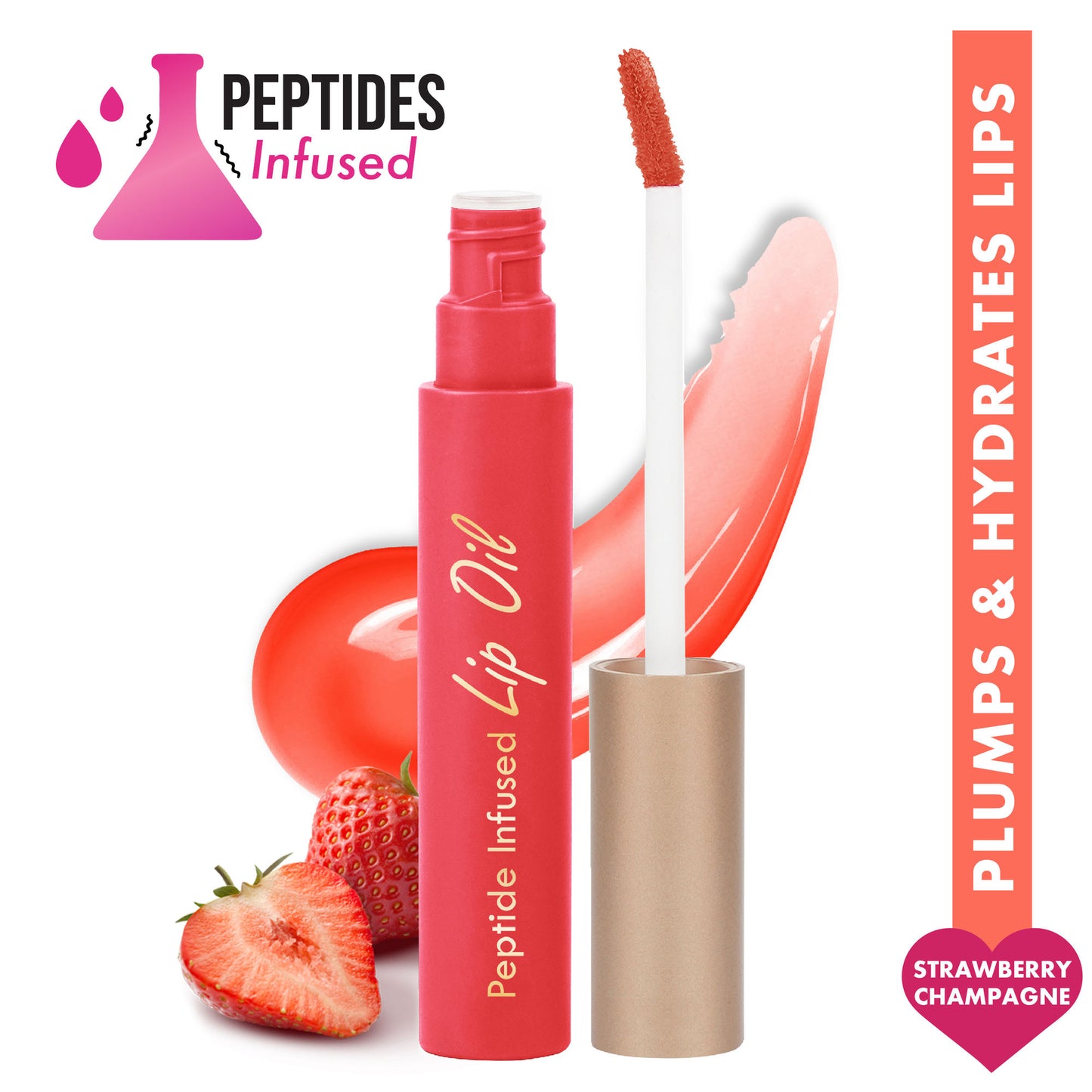 Insight Cosmetics Peptide Infused Lip Oil - Strawberry Champagne