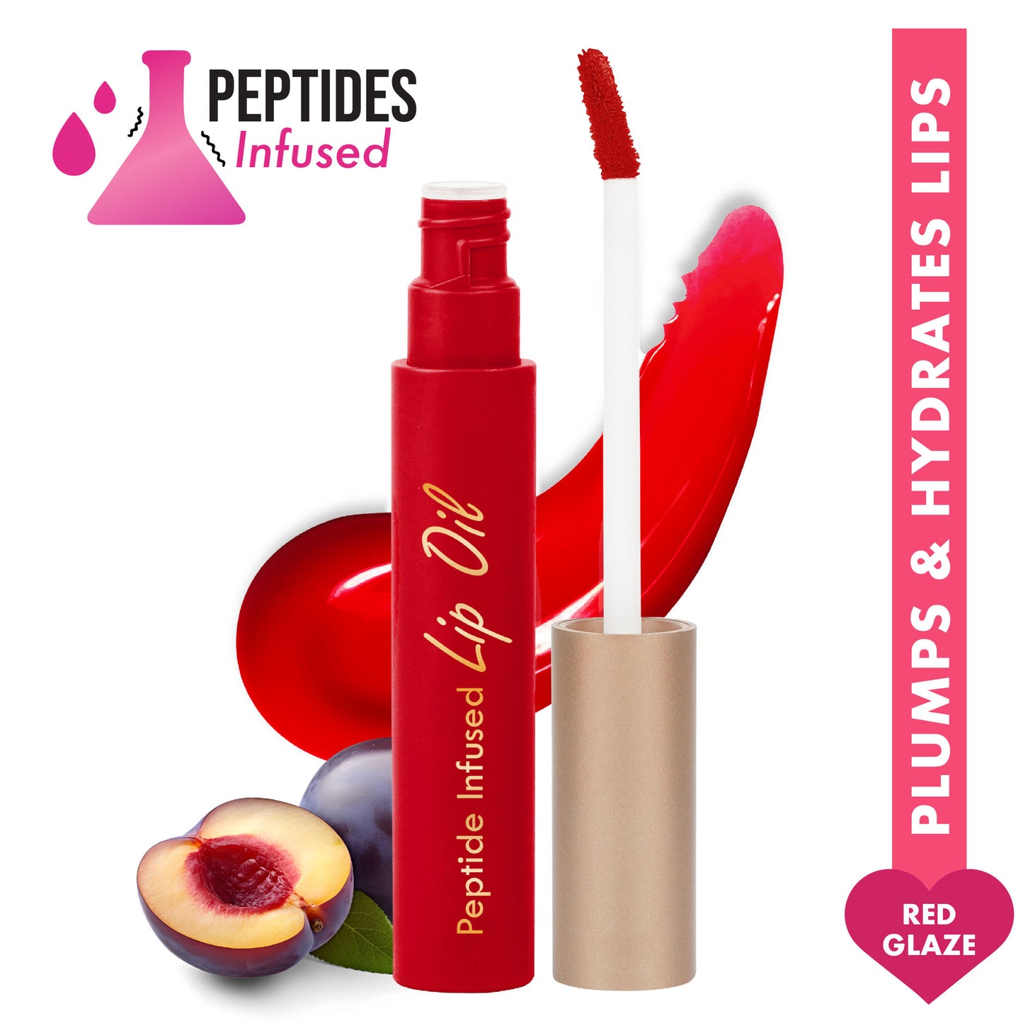 Insight Cosmetics Peptide Infused Lip Oil - Red Glaze